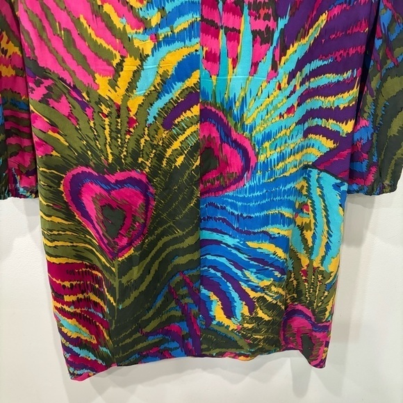 Trina Turk Peacock Print Silk Blend Mini Dress Women’s Size 8 - Picture 7 of 12